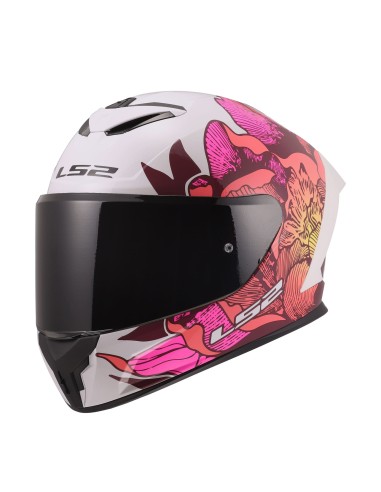 Casco LS2 FF820 Rapid III Poppies II | Blanco y rosa