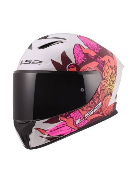 Casco LS2 FF820 Rapid III Poppies II | Blanco y rosa