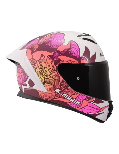 Casco LS2 FF820 Rapid III Poppies II | Blanco y rosa