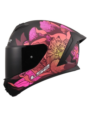 Casco LS2 FF820 Rapid III Poppies II | Mate-Negro y rosa