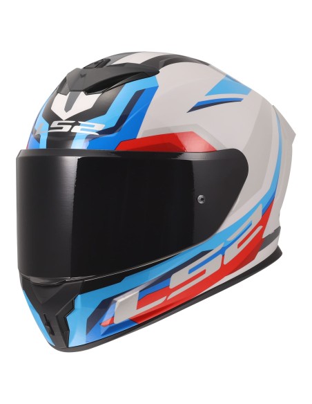 Casco LS2 FF820 Rapid III Hyper | Blanco-azul-rojo