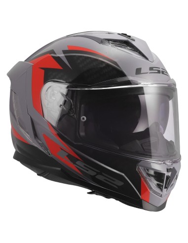 Casco LS2 FF818 Storm III Dynamo | Gris y rojo