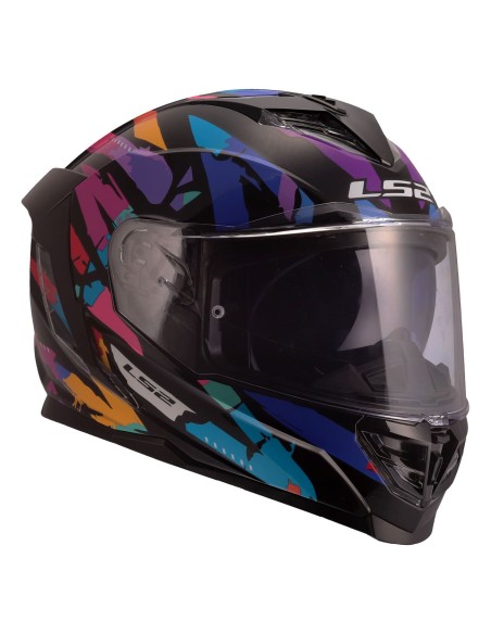 Casco LS2 FF818 Storm III Kaos | Negro-púrpura-azul