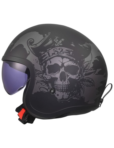 Casco LS2 OF599 Spitfire II Willy | Negro y gris
