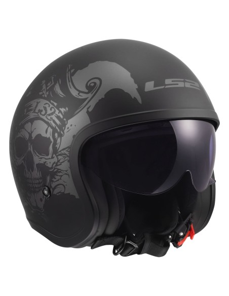 Casco LS2 OF599 Spitfire II Willy | Negro y gris