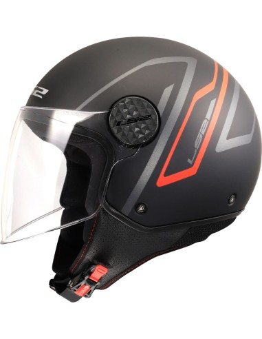 Casco LS2 OF558 Sphere Lux II Minim | Negro y rojo