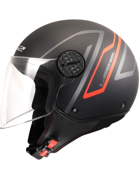 Casco LS2 OF558 Sphere Lux II Minim | Negro y rojo