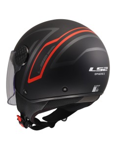 Casco LS2 OF558 Sphere Lux II Minim | Negro y rojo 2