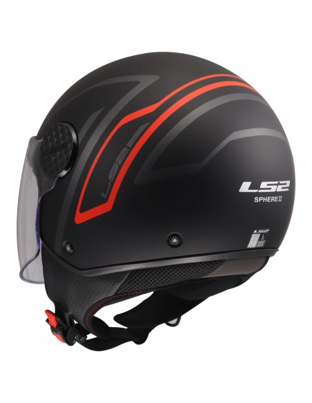 Casco LS2 OF558 Sphere Lux II Minim | Negro y rojo