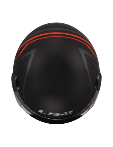 Casco LS2 OF558 Sphere Lux II Minim | Negro y rojo