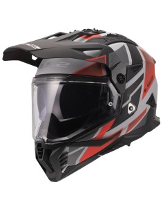 Casco LS2 MX702 Pioneer II Block | Mate-Gris y rojo