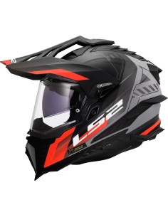 Casco LS2 MX701 Explorer Hexa | Negro-rojo-gris