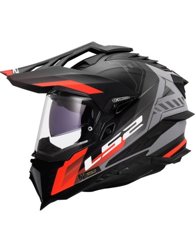 Casco LS2 MX701 Explorer Hexa | Negro-rojo-gris
