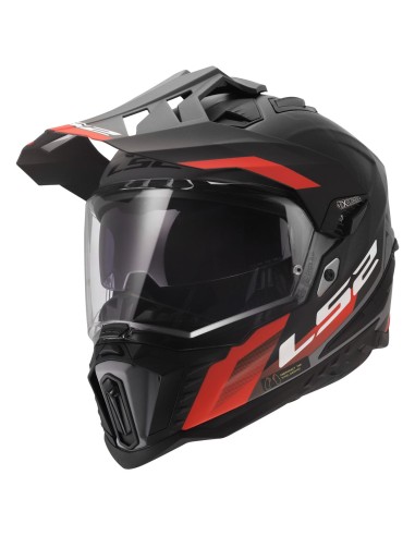 Casco LS2 MX701 Explorer Hexa | Negro-rojo-gris