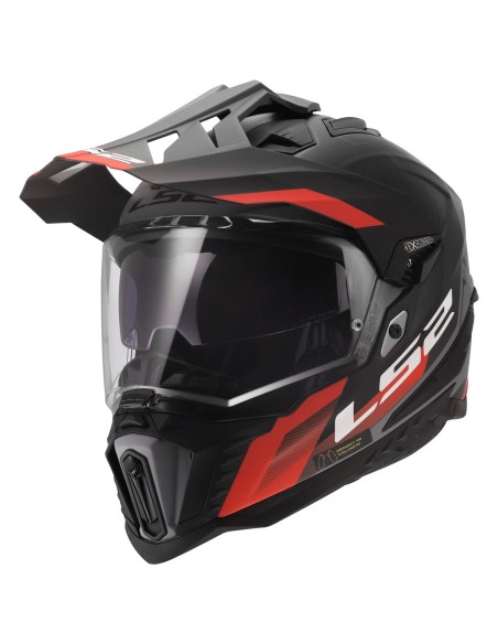 Casco LS2 MX701 Explorer Hexa | Negro-rojo-gris