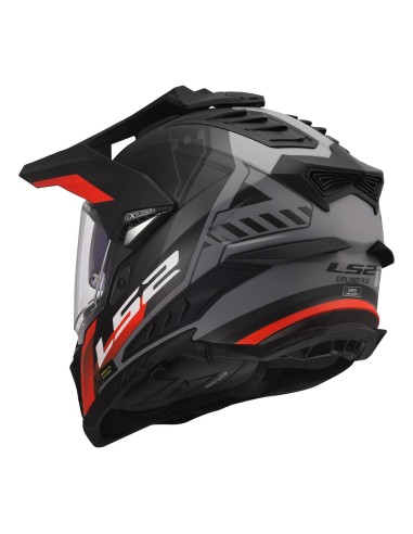 Casco LS2 MX701 Explorer Hexa | Negro-rojo-gris