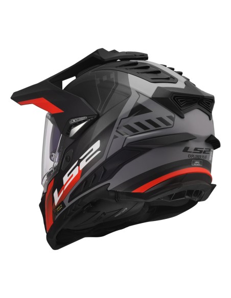 Casco LS2 MX701 Explorer Hexa | Negro-rojo-gris