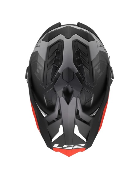 Casco LS2 MX701 Explorer Hexa | Negro-rojo-gris