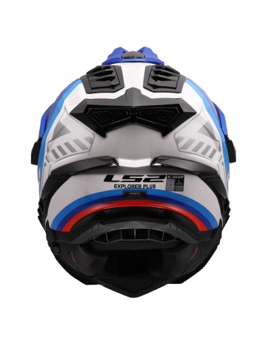 Casco LS2 MX701 Explorer Hexa | Blanco-azul-rojo