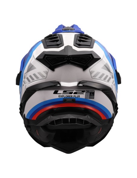 Casco LS2 MX701 Explorer Hexa | Blanco-azul-rojo