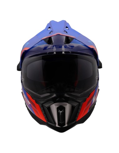 Casco LS2 MX701 Explorer Hexa | Blanco-azul-rojo
