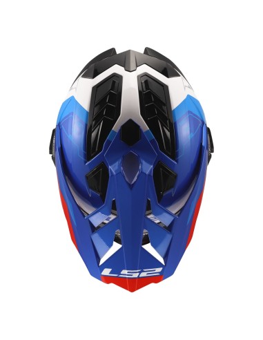 Casco LS2 MX701 Explorer Hexa | Blanco-azul-rojo