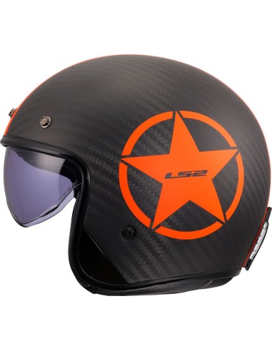 Casco LS2 OF601 Bob II C Star | Mate-Naranja