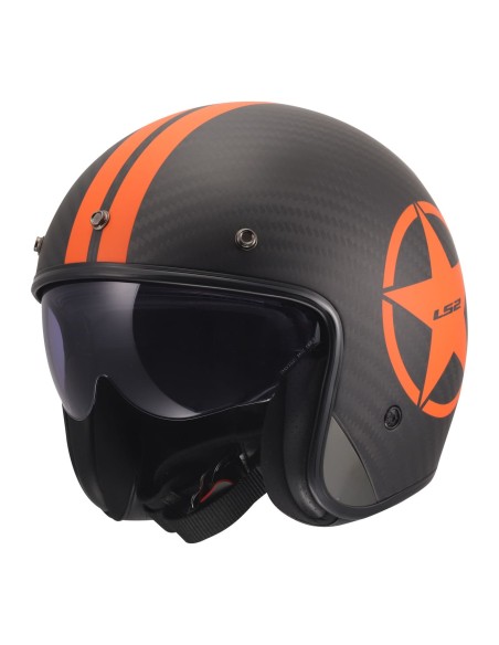 Casco LS2 OF601 Bob II C Star | Mate-Naranja