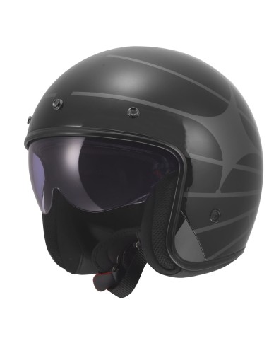 Casco LS2 OF601 Bob II Cosmic | Negro y gris
