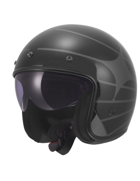 Casco LS2 OF601 Bob II Cosmic | Negro y gris