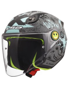 Casco LS2 OF622 Funny II Scribble | Gris y azul
