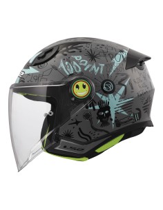 Casco LS2 OF622 Funny II Scribble | Gris y azul 2