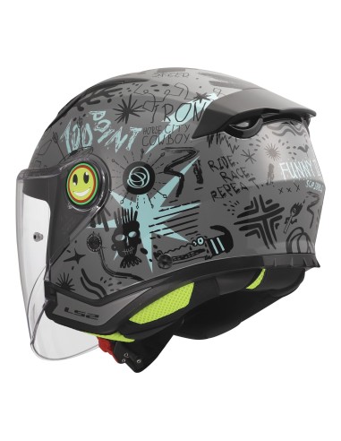 Casco LS2 Of622 engraçado II rabisco