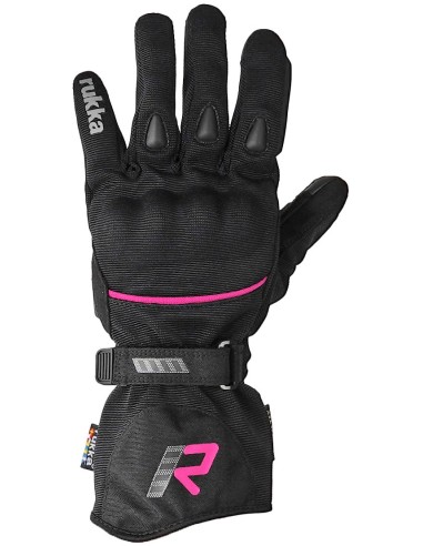 Guantes Rukka Virve 2.0 Mujer | Negro y fucsia