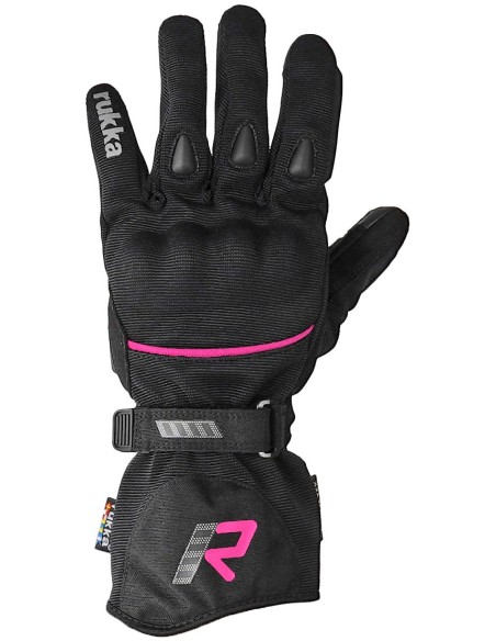 Guantes Rukka Virve 2.0 Mujer | Negro y fucsia