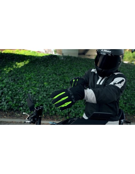 Guantes LS2 Thermorain | Negro y amarillo fluor