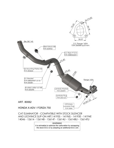 Colectores Leovince 80062 Honda X-ADV (2017 - 2025) | 80062