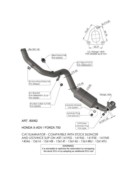 Colectores Leovince 80062 Honda X-ADV (2017 - 2025) | 80062