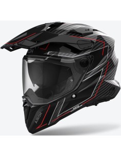 Casco Airoh Commander 2 Carbon Stilish | Negro y rojo