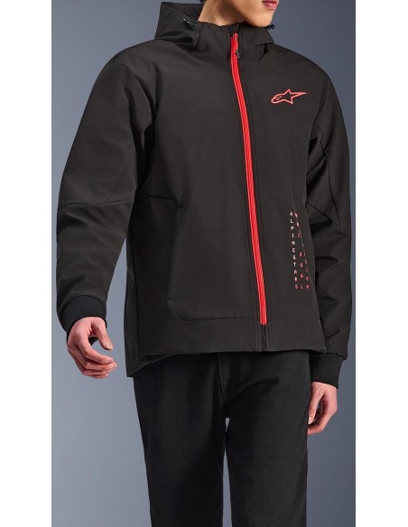 Sudadera Alpinestars Radium Tech | Negro y rojo brillante