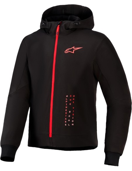Sudadera Alpinestars Radium Tech | Negro y rojo brillante