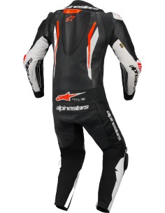 Mono Alpinestars 1PC GP Tech V5 | Negro-blanco-rojo fluor 2