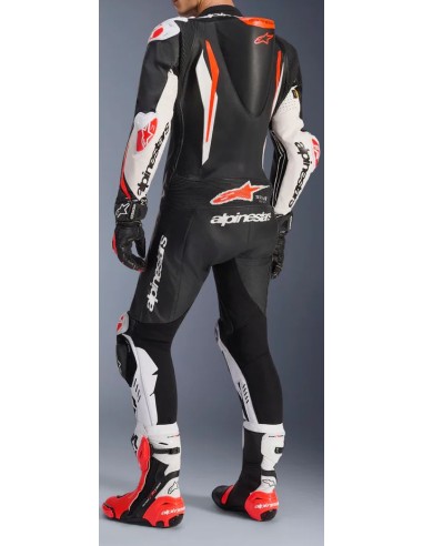 Mono Alpinestars 1PC GP Tech V5 | Negro-blanco-rojo fluor