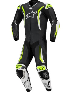 Mono Alpinestars 1PC GP Tech V5 | Negro-blanco-amarillo fluor