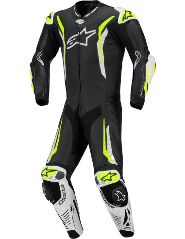 Mono Alpinestars 1PC GP Tech V5 | Negro-blanco-amarillo fluor
