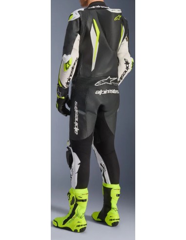 Mono Alpinestars 1PC GP Tech V5 | Negro-blanco-amarillo fluor