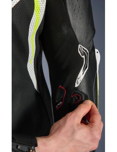 Mono Alpinestars 1PC GP Tech V5 | Negro-blanco-amarillo fluor