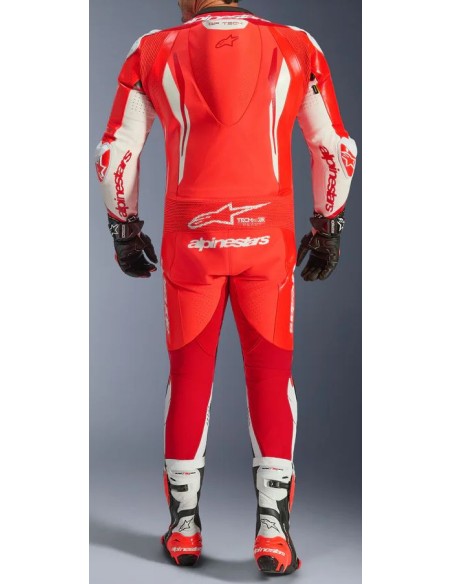 Mono Alpinestars 1PC GP Tech V5 | Rojo fluor-rojo brillante-blanco
