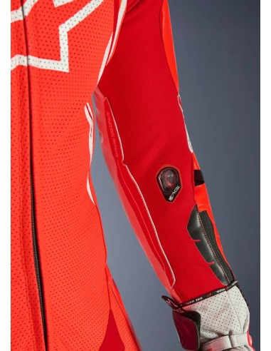 Mono Alpinestars 1PC GP Tech V5 | Rojo fluor-rojo brillante-blanco