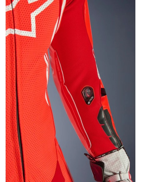 Mono Alpinestars 1PC GP Tech V5 | Rojo fluor-rojo brillante-blanco